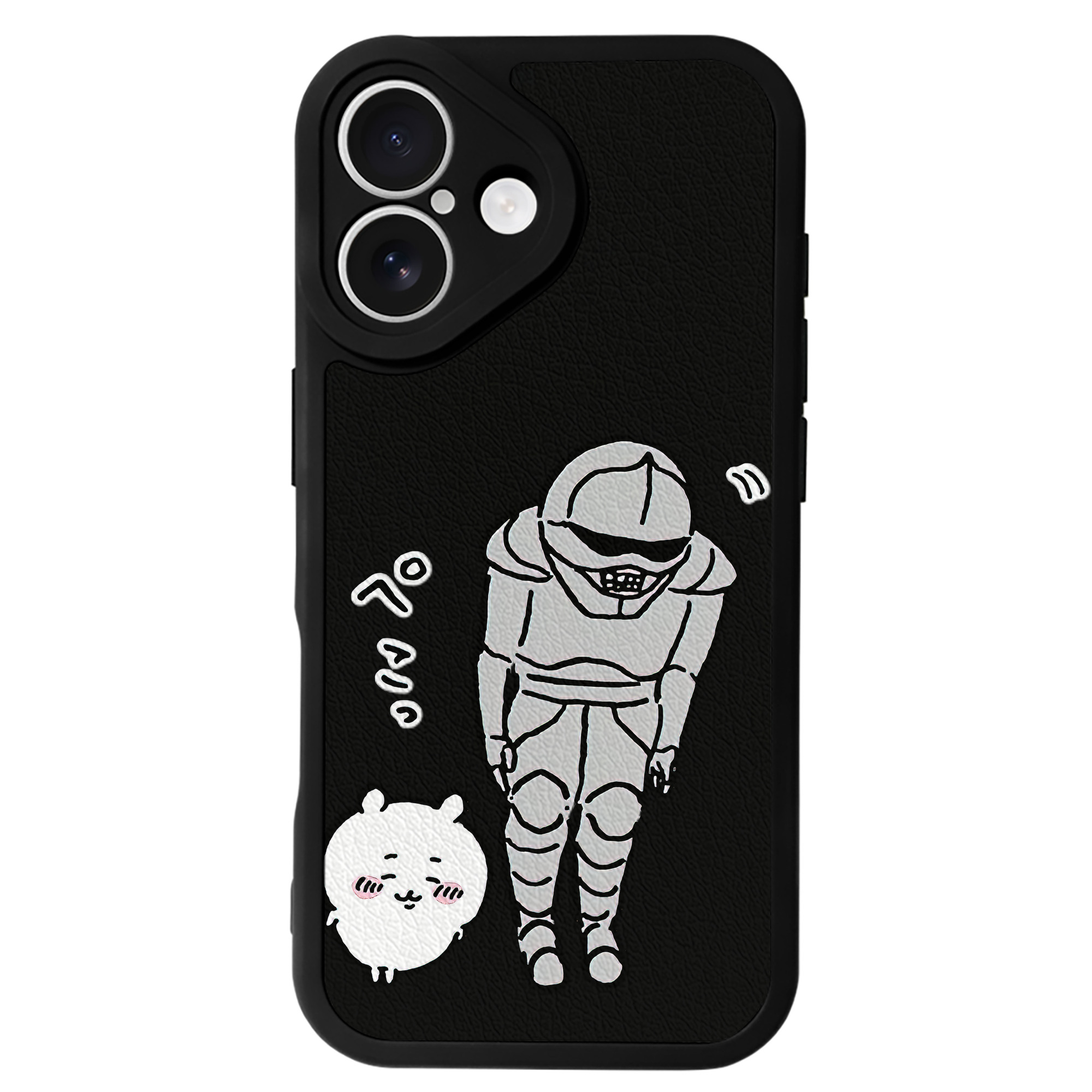 （画像用） ちいかわ 労働の鎧さん Chii-kawa Mr. Armor of Labor 【iPhone 16シリーズ対応】シリコンスマホケース（レザー調） 材質：シリコン